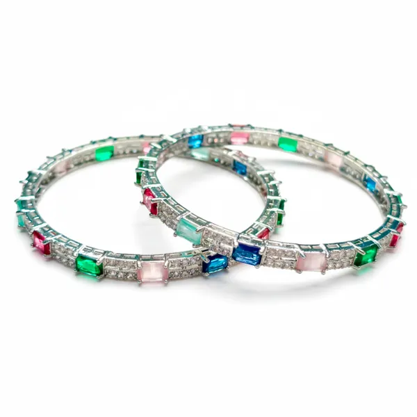 Silver_Plated_Multicolor_Stone__Luxury_Designer_Party_Wear_Kada_Bangles_for_Women_&_Girls