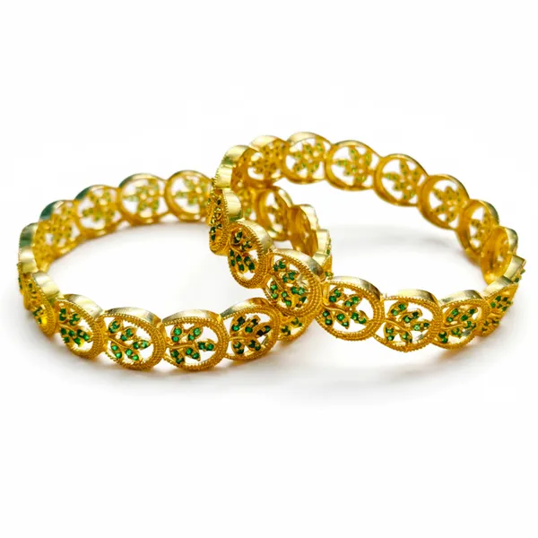 Gold_And_Green_Brass_Premium_And_Elegant_Bangle_For_Women