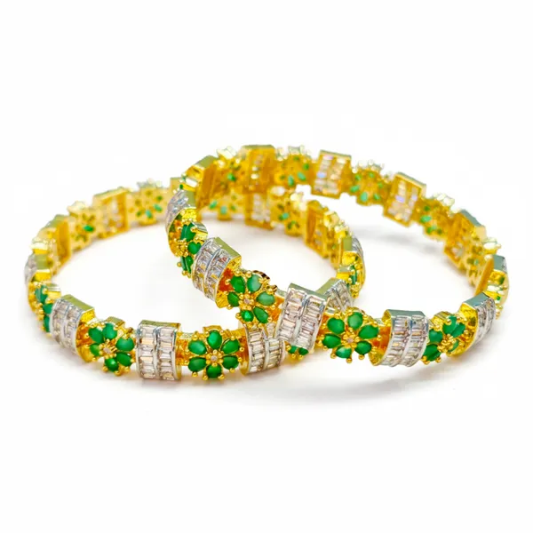 Gold_And_Green_Brass_Premium_And_Elegant_Bangle_For_Women_(Set_of_4)