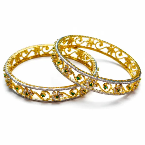 Gold_And_Green_Brass_Premium_And_Elegant_Bangle_For_Women
