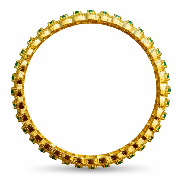 Gold_And_Green_Brass_Premium_And_Elegant_Bangle_For_Women