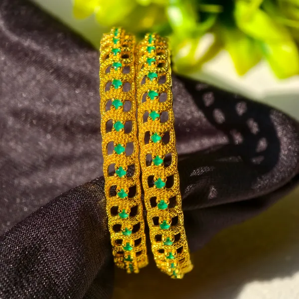Gold_And_Green_Brass_Premium_And_Elegant_Bangle_For_Women