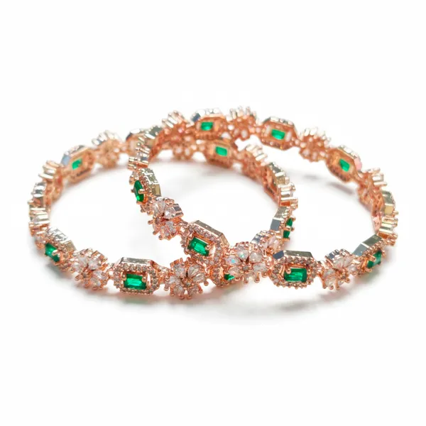 Rose_Gold_And_Green_Brass_Premium_And_Elegant_Bangle_For_Women