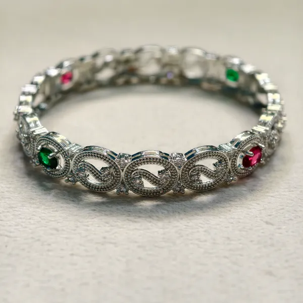 Red_And_Green_Brass_Premium_And_Elegant_Bangle_For_Women