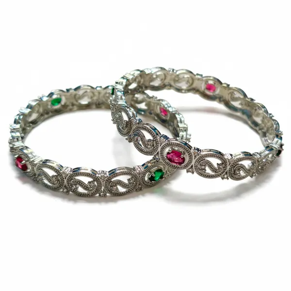 Red_And_Green_Brass_Premium_And_Elegant_Bangle_For_Women