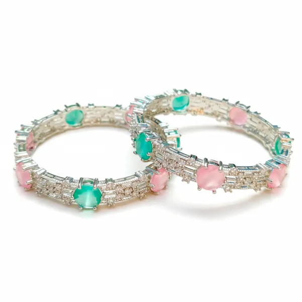 Mint_And_Pink_Brass_Premium_And_Elegant_Bangle_For_Women