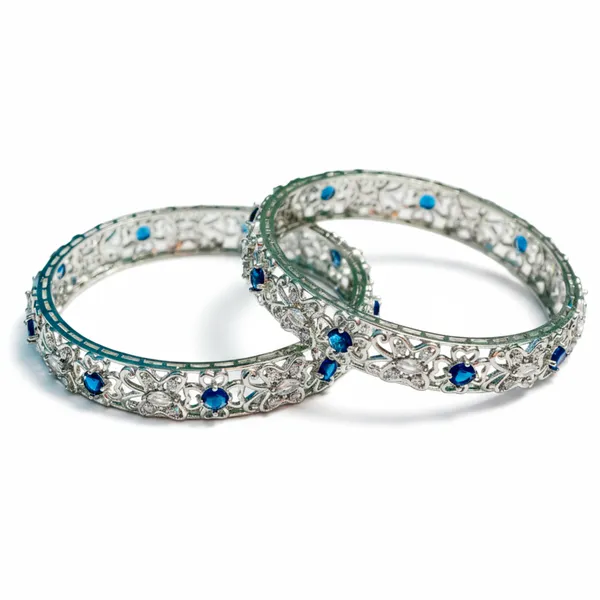 Silver_And_Blue_Brass_Premium_And_Elegant_Bangle_For_Women