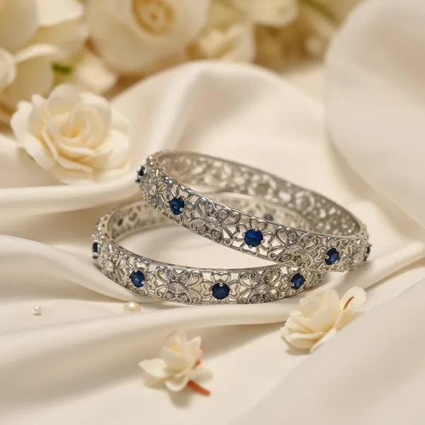 Silver_And_Blue_Brass_Premium_And_Elegant_Bangle_For_Women