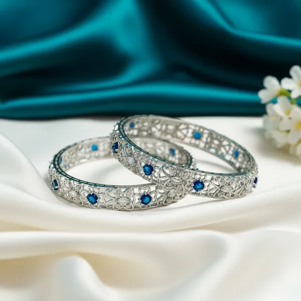 Silver_And_Blue_Brass_Premium_And_Elegant_Bangle_For_Women