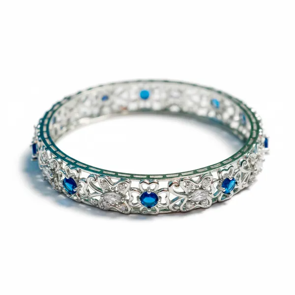 Silver_And_Blue_Brass_Premium_And_Elegant_Bangle_For_Women