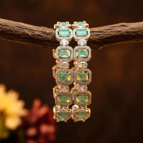 Silver_And_Mint_Brass_Premium_And_Elegant_Bangle_For_Women