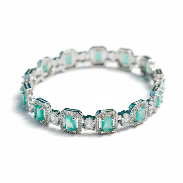Silver_And_Mint_Brass_Premium_And_Elegant_Bangle_For_Women