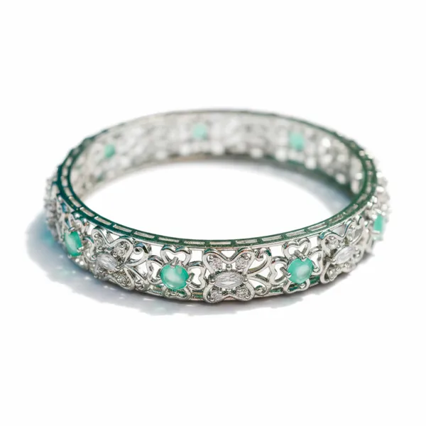 Silver_And_Mint_Brass_Premium_And_Elegant_Bangle_For_Women