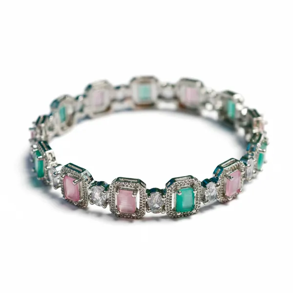 Silver_And_Mint-Pink_Brass_Premium_And_Elegant_Bangle_For_Women