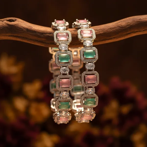 Silver_And_Mint-Pink_Brass_Premium_And_Elegant_Bangle_For_Women