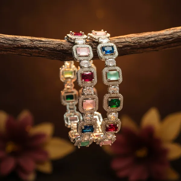 Silver_And_Multi_Brass_Premium_And_Elegant_Bangle_For_Women