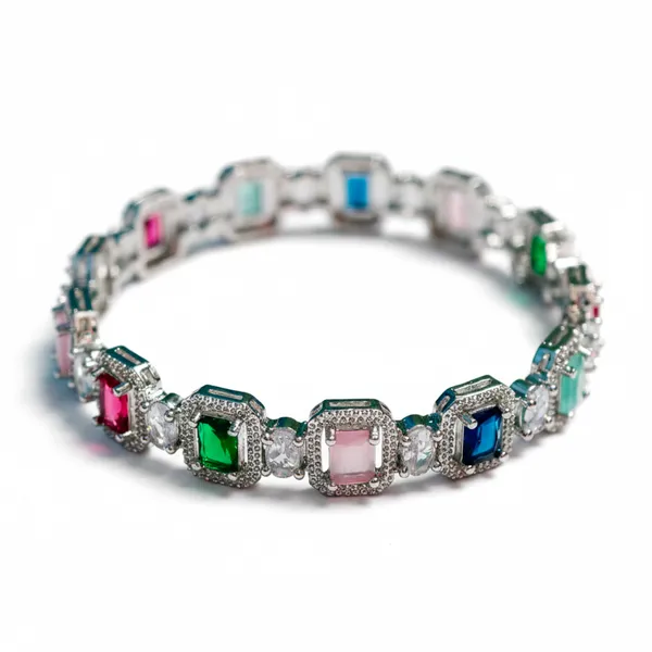 Silver_And_Multi_Brass_Premium_And_Elegant_Bangle_For_Women