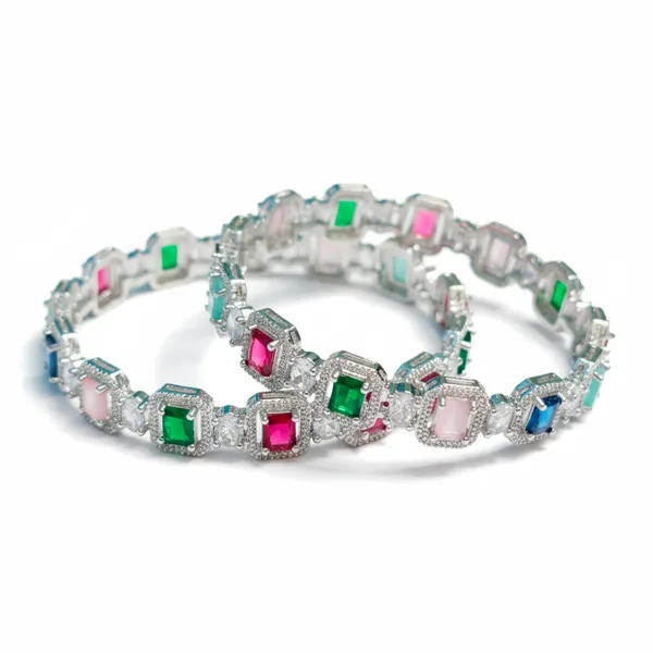 Silver_And_Multi_Brass_Premium_And_Elegant_Bangle_For_Women