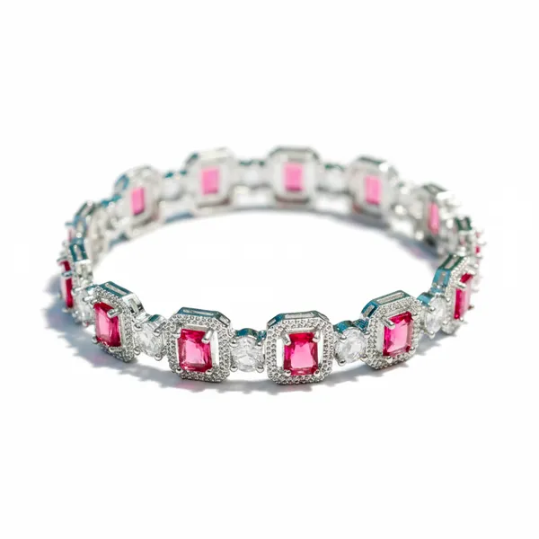 Silver_And_Red_Brass_Premium_And_Elegant_Bangle_For_Women