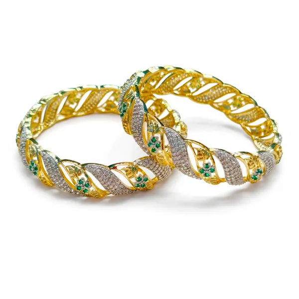 Green_And_Ruby_Red_Brass_Premium_And_Elegant_Bangle_For_Women