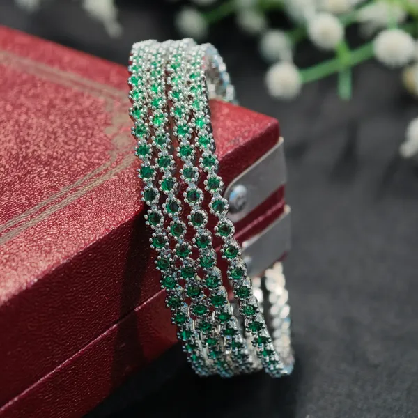 SilverEmerald_Brass_Premium_And_Elegant_Bangle_For_Women_(Set_of_4)