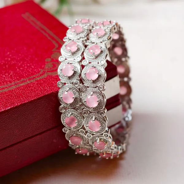 Silver_And_Pink_Brass_Premium_And_Elegant_Bangle_For_Women