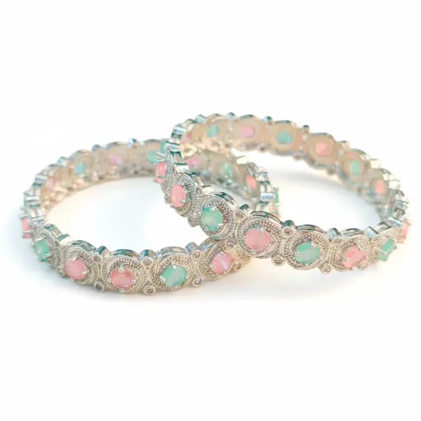 Silver_Plated_Multicolor_Stone__Luxury_Designer_Kada_Bangles_For_Women