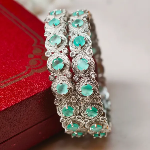 Silver_And_Mint_Brass_Premium_And_Elegant_Bangle_For_Women