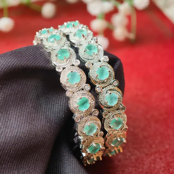 Silver_And_Mint_Brass_Premium_And_Elegant_Bangle_For_Women
