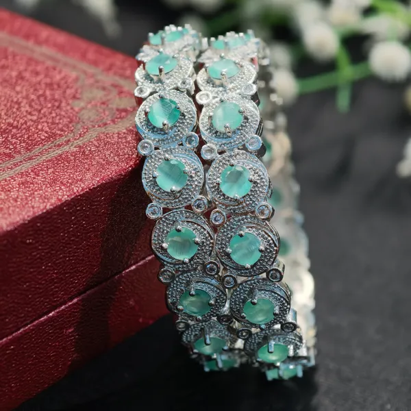 Silver_And_Mint_Brass_Premium_And_Elegant_Bangle_For_Women