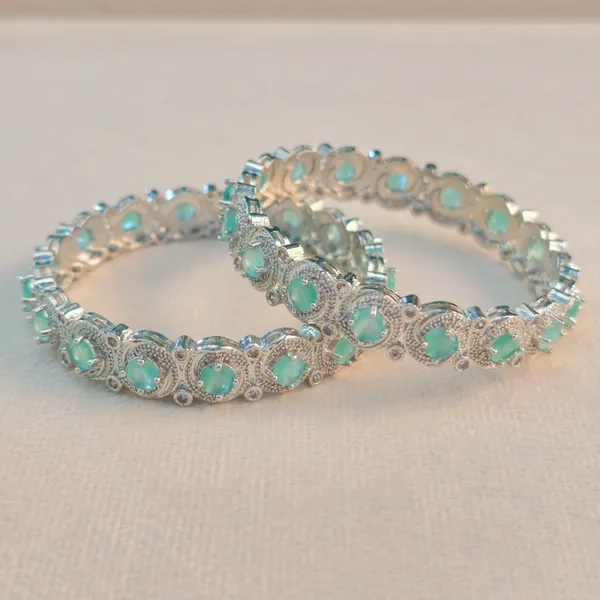 Silver_And_Mint_Brass_Premium_And_Elegant_Bangle_For_Women