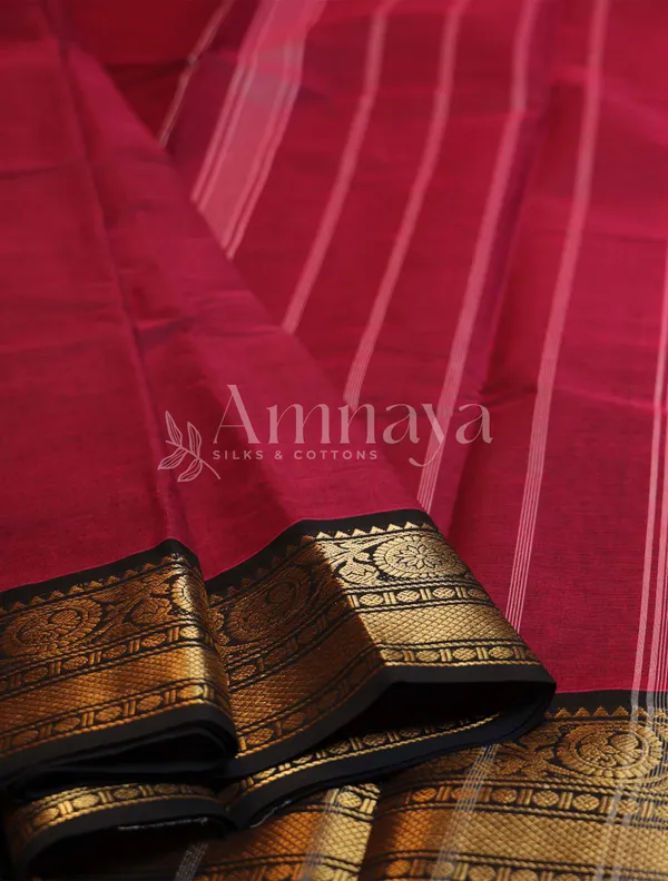 Magenta_Black_Zari_Silk_Saree