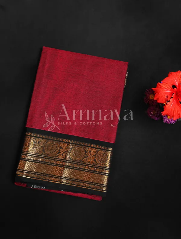Magenta_Black_Zari_Silk_Saree