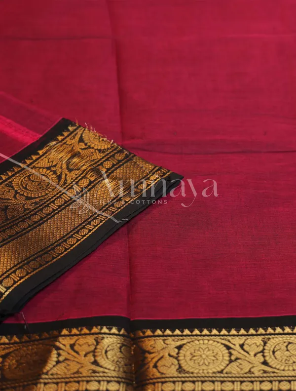 Magenta_Black_Zari_Silk_Saree