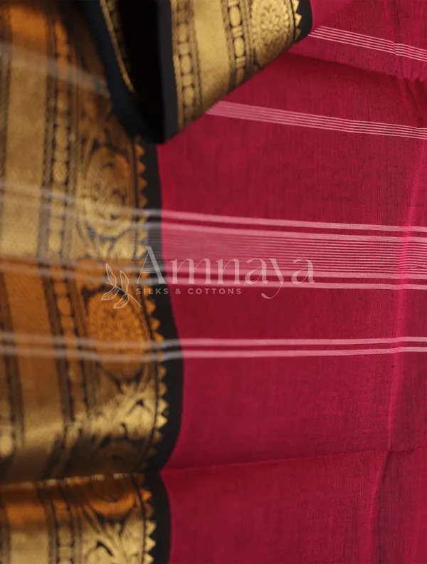 Magenta_Black_Zari_Silk_Saree
