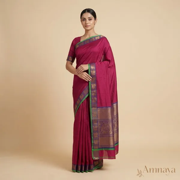 Majentha_Zari_Border_Saree