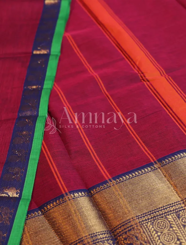 Majentha_Zari_Border_Saree
