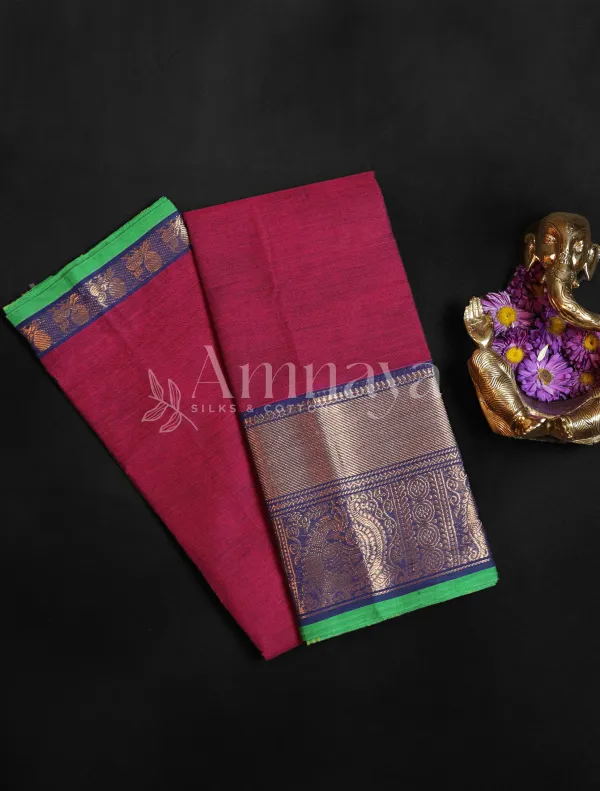 Majentha_Zari_Border_Saree