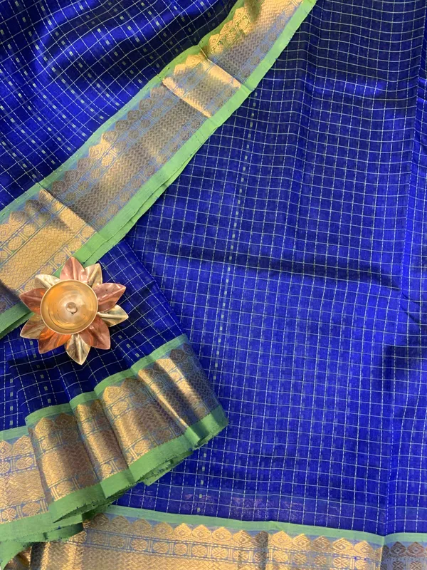 Royal_Blue_Cotton_Silk_Ragini_Saree_With_Green_Zari_Border