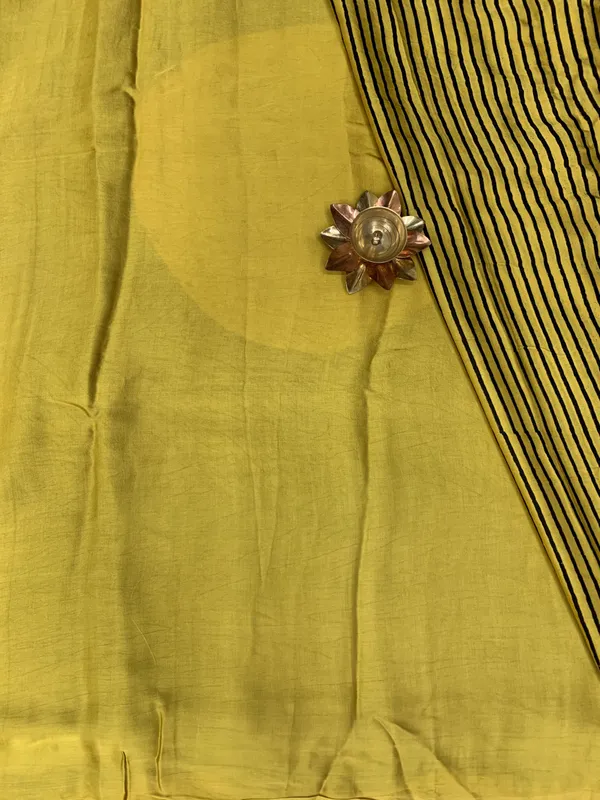 Mustard_Yellow_Handblock_Stripes_Modal_Silk_Saree