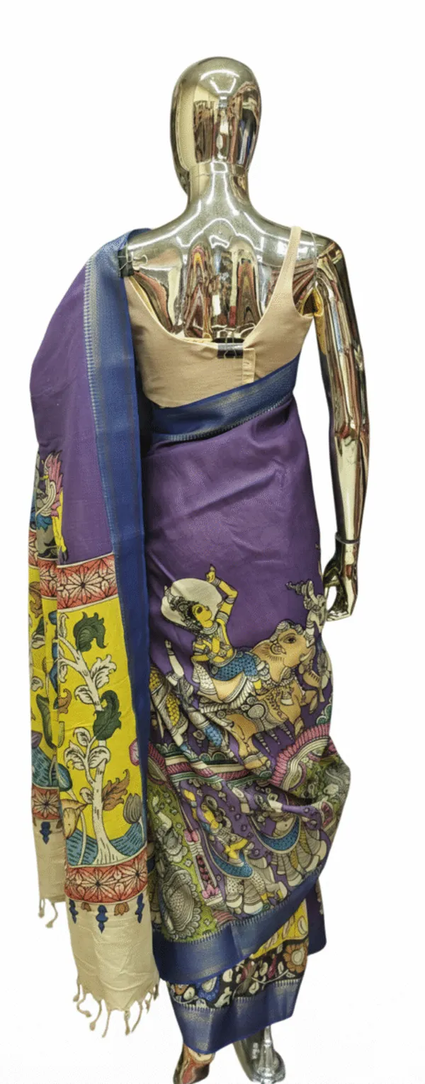 Purple_Pen_Kalamkari_Saree