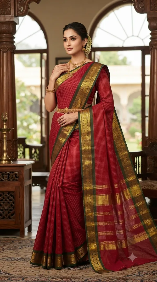 MAROON_CHEEKS_SOUTH_COTTON_SAREE