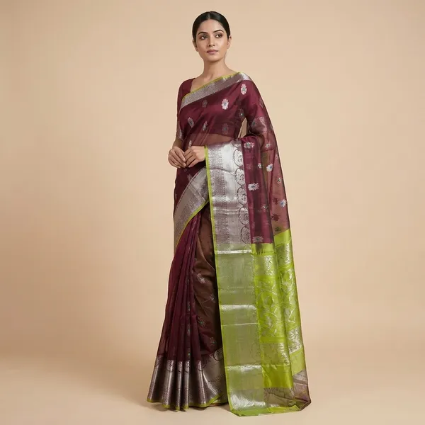Wine_Mangalgiri_Silk_Cotton_Saree
