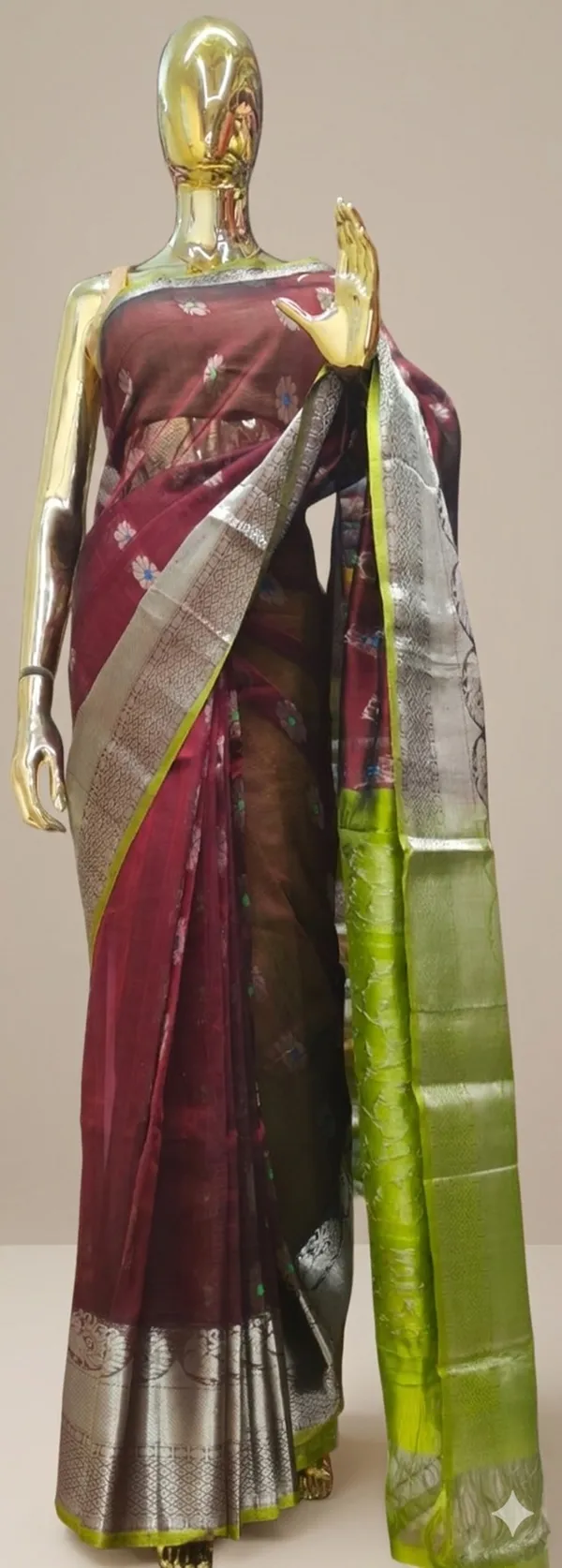 Wine_Mangalgiri_Silk_Cotton_Saree