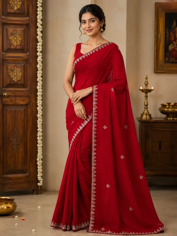 Maroon_party_wear_saree