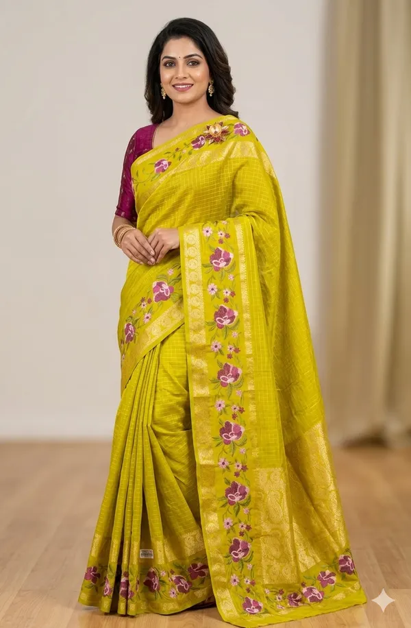 Mustard_yellow_Semi__crepe_saree