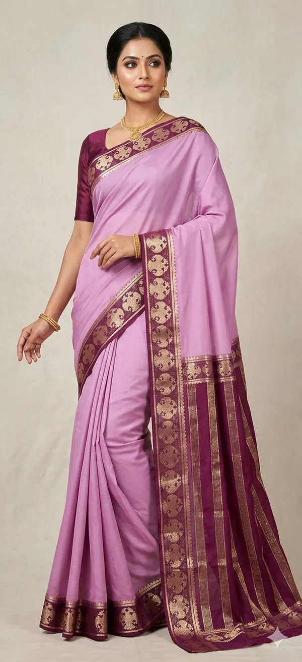 Pink_Semi_Crepe_Saree