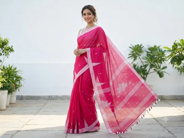 Rani_Pink_mul_cotton_saree