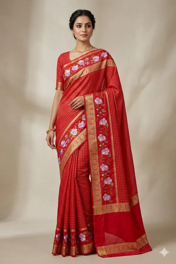 Red_Semi_crepe__Silk_saree
