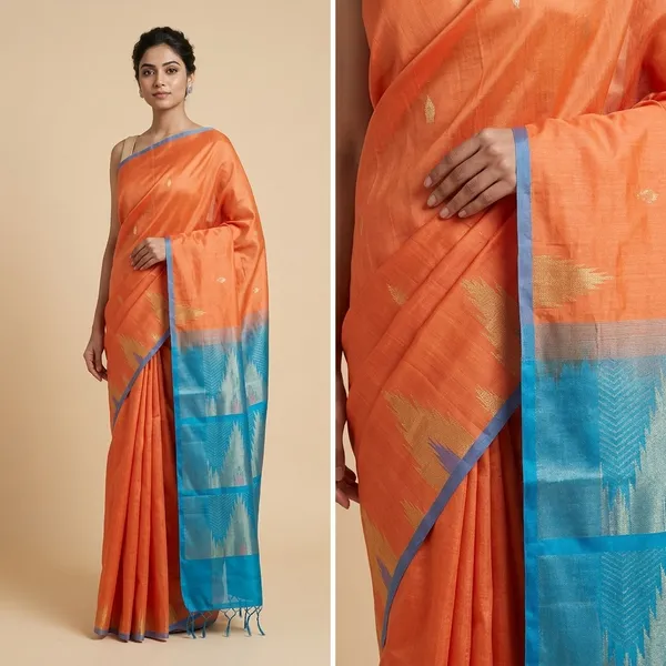 Orange_Pure_Cotton_Silk_Saree
